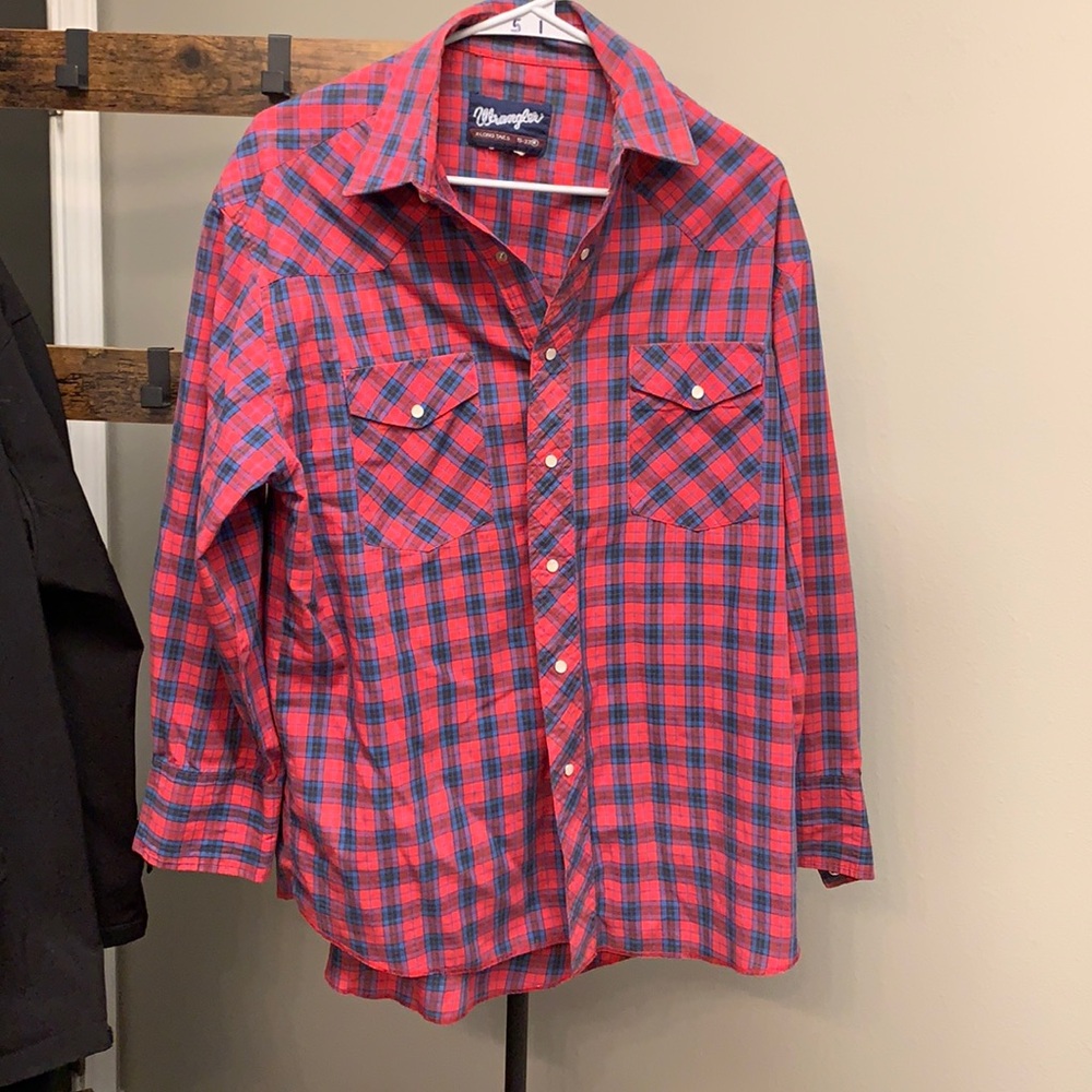 90’s vintage wrangler men’s sz L pearl snap shirt